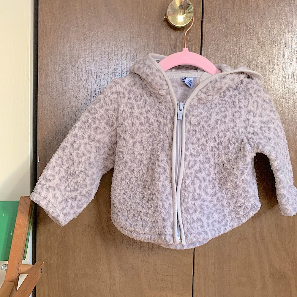 12-18 mo. grey cheetah fleece jacket